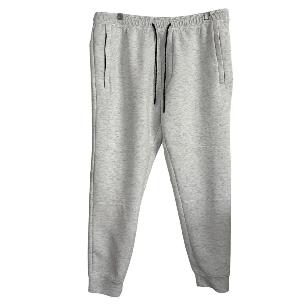 American Eagle Men's Joggers AE White Heather‎ Tapered Leg Sweatpants Sz L
